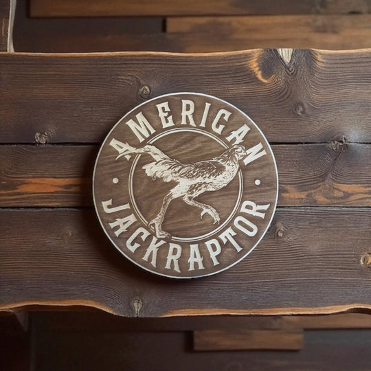 American Jackraptor Wood Sign